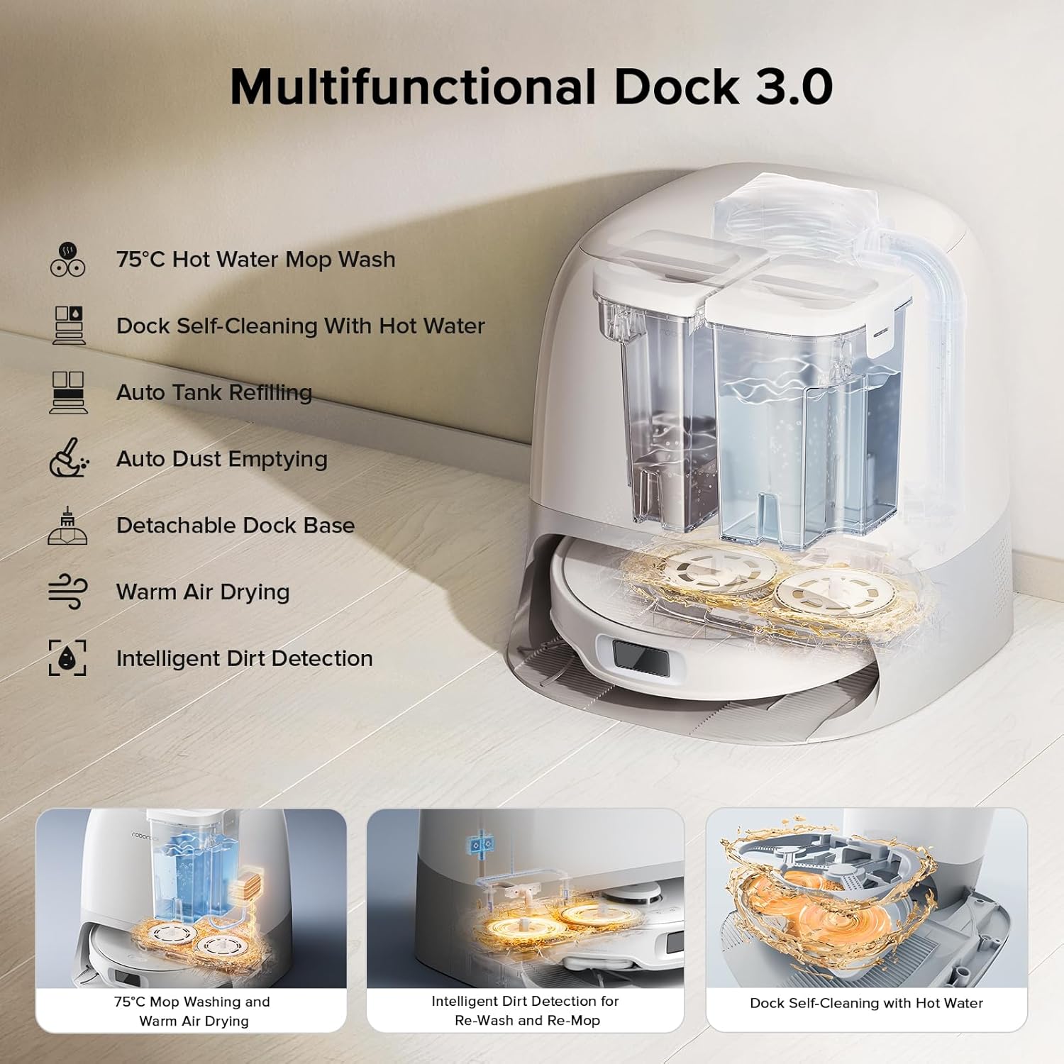 جارو رباتیک ربوراک مدل Qrevo CurvX 3 Qrevo CurvX Robotic Vacuum Cleaner