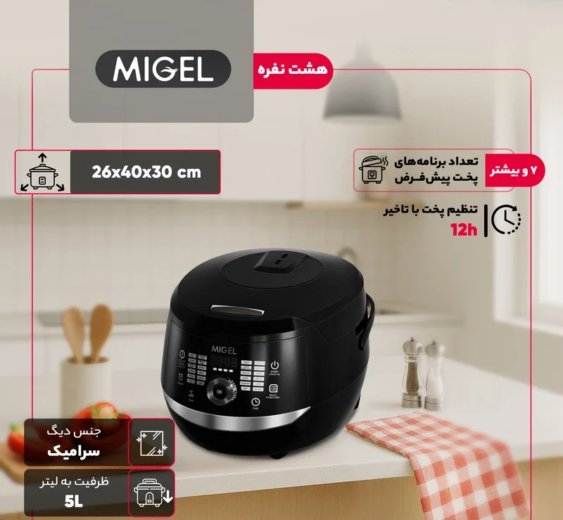 پلوپز میگل مدل GRC 890 3 Miguel cooker