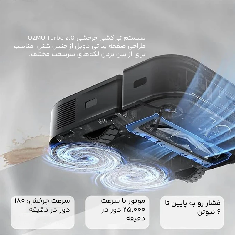 جارو رباتیک اکووکس مدل X2 COMBO 15 جاروبرقی رباتیک اکووکس X2 COMBO