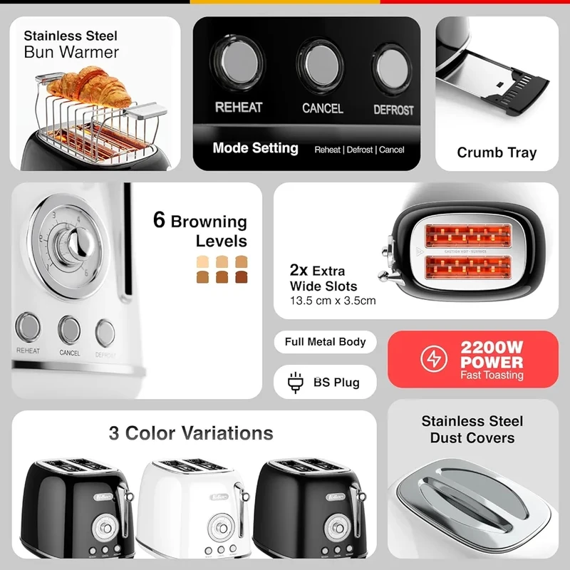 توستر فلر مدل TO290BK 6 Toaster Model TO290BK