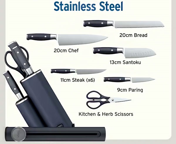 ست چاقو 13 پارچه نینجا مدل NK32013 7 Ninja 13-Piece Knife Set NK32013