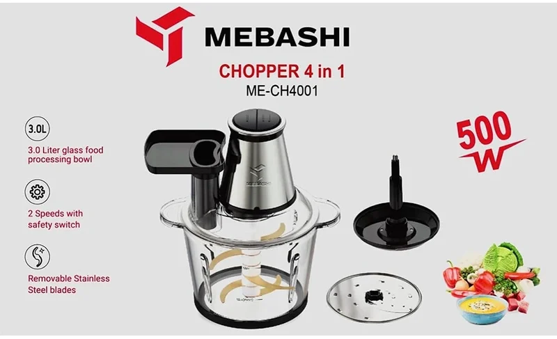 خردکن مباشی مدل MH-CH4001 4 Mebashi Chopper Model MH-CH4001