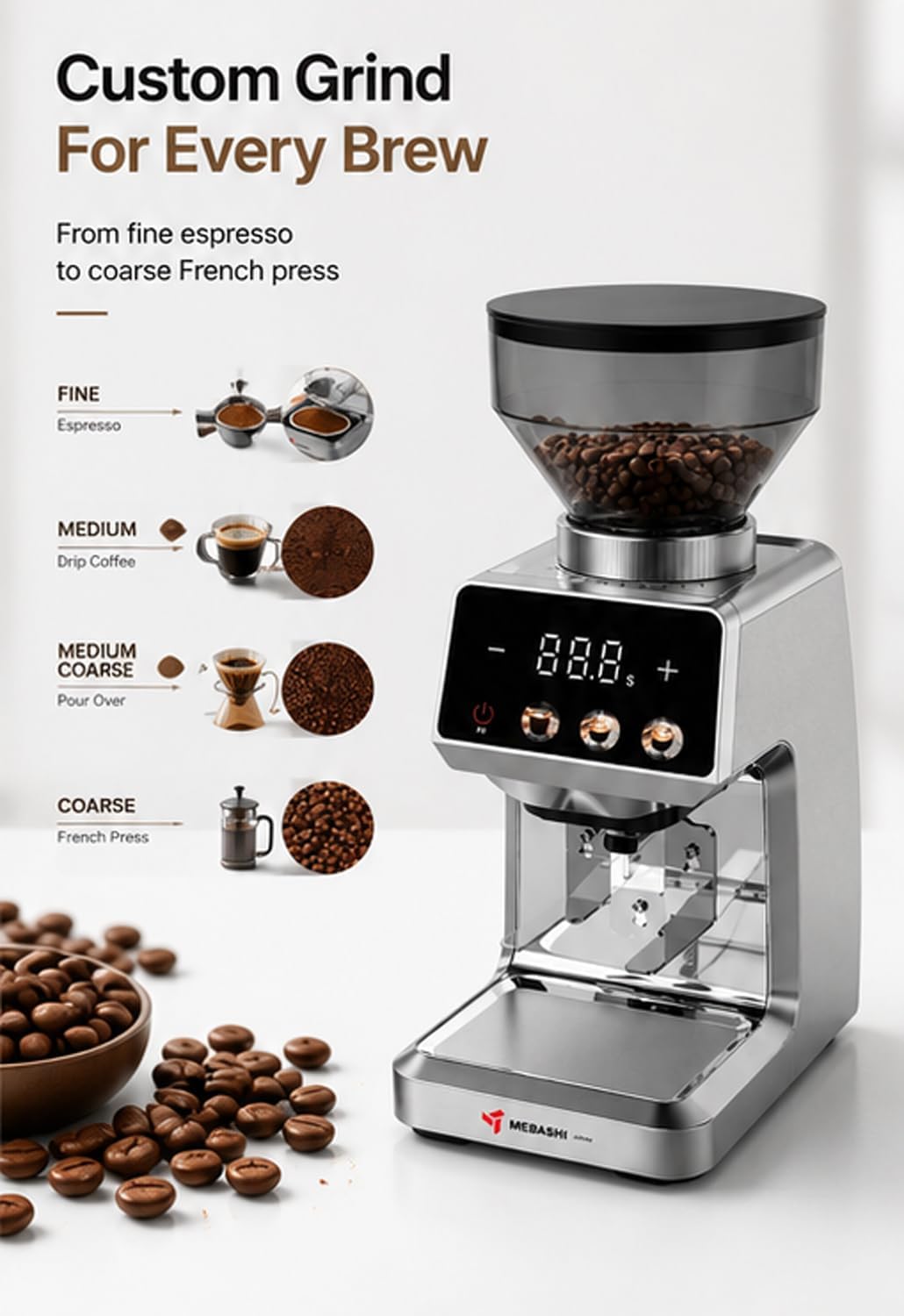 آسیاب قهوه مباشی مدل ME-CG2310 6 Mebashi Coffee Grinder Model ME-CG2310