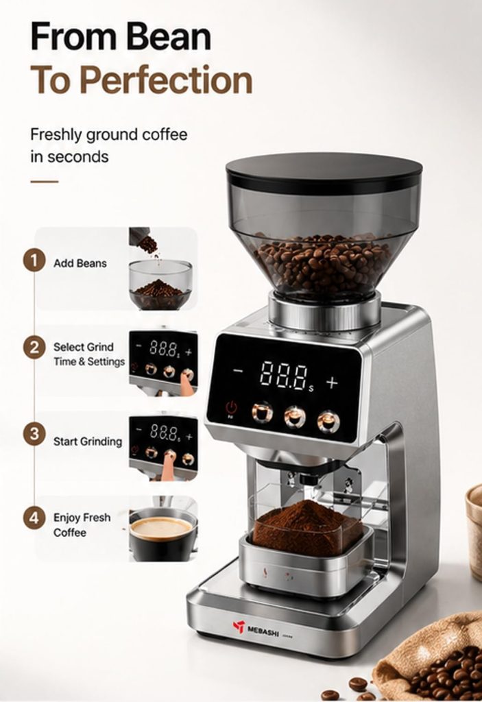 آسیاب قهوه مباشی مدل ME-CG2310 14 Mebashi Coffee Grinder